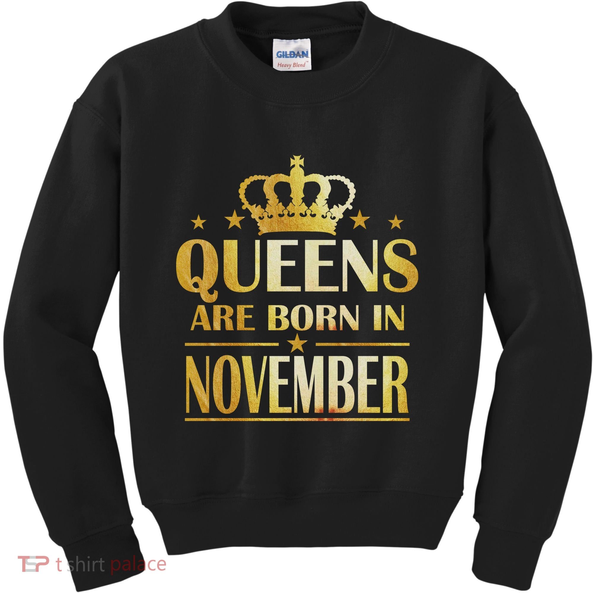 Limited Edition Queens Are Born In November Print Kids Sweatshirt