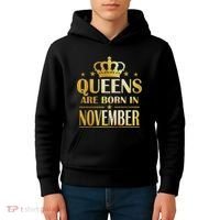 Limited Edition Queens Are Born In November Print Kids Hoodie thumb 4