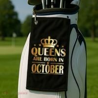 Limited Edition Queens Are Born In October Golf Towel thumb 2