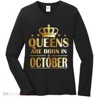 Limited Edition Queens Are Born In October Women's Long Sleeve Shirt thumb 0