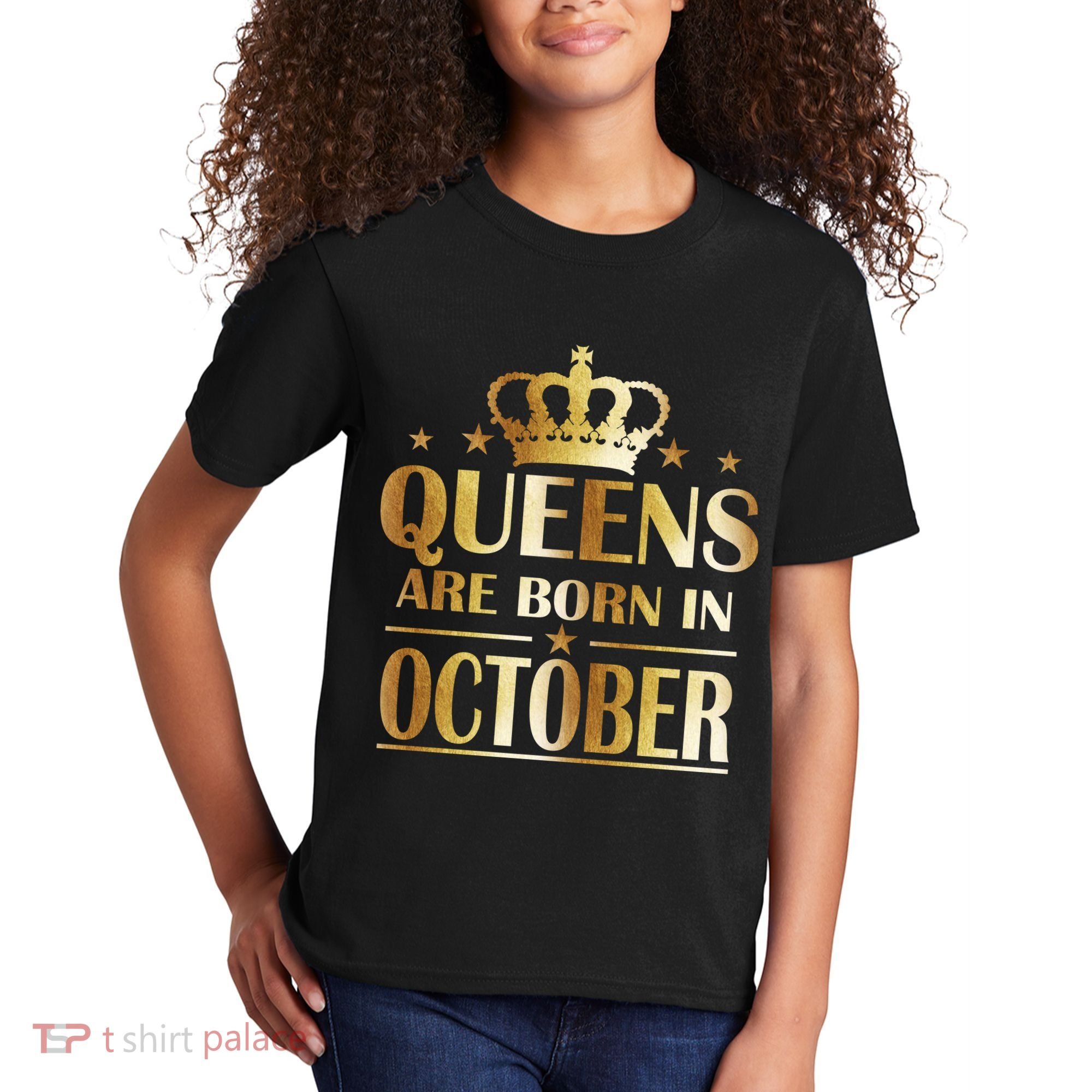 Limited Edition Queens Are Born In October Kids T-Shirt