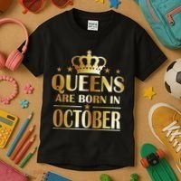 Limited Edition Queens Are Born In October Kids T-Shirt thumb 3