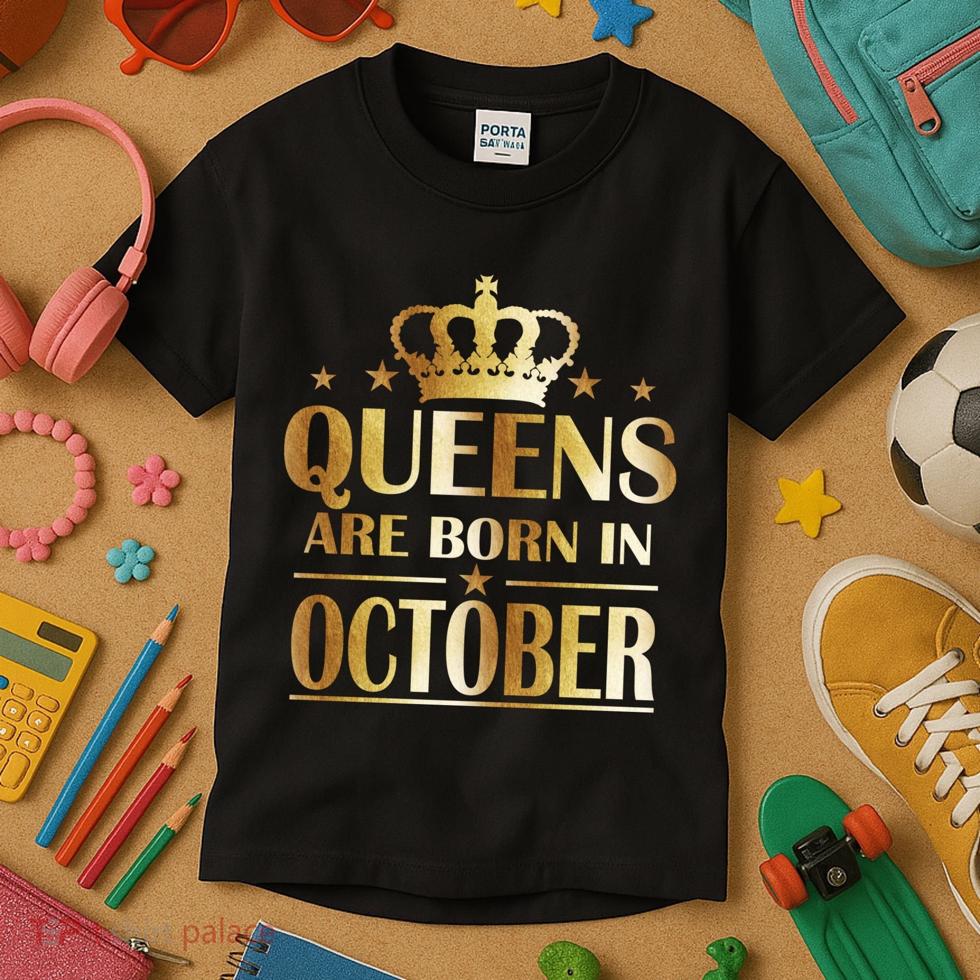 Limited Edition Queens Are Born In October Kids T-Shirt