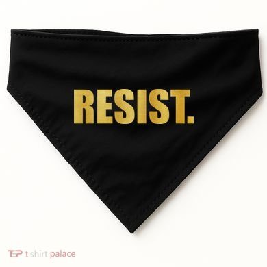 Limited Edition Resist Gold Print USA-Made Doggie Bandana
