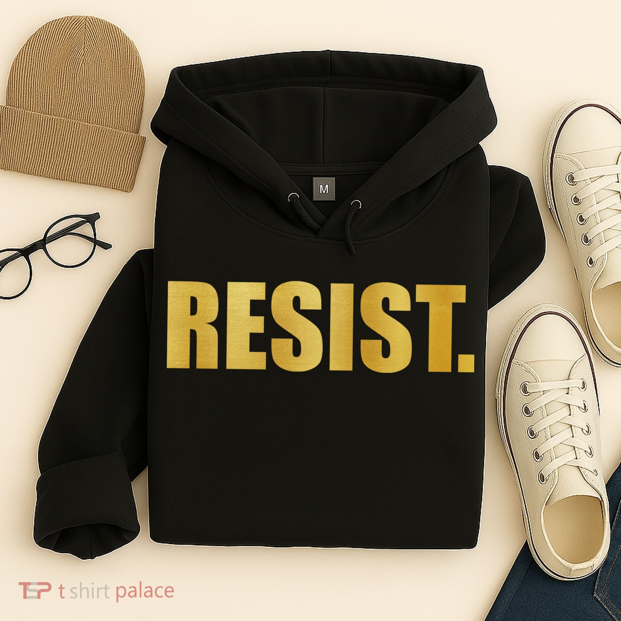 Limited Edition Resist Gold Print Hoodie