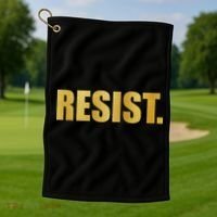 Limited Edition Resist Gold Print Golf Towel thumb 1