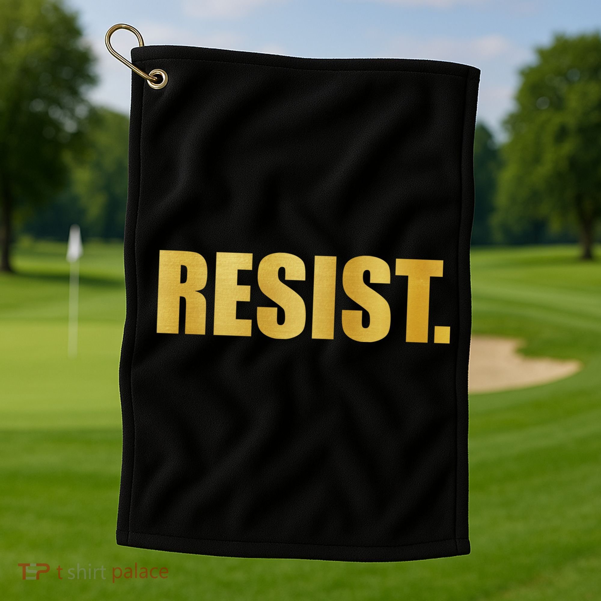 Limited Edition Resist Gold Print Golf Towel
