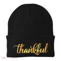 Limited Edition Thankful Thanksgiving Gold Print Beanie thumb 0