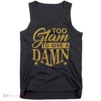 Limited Edition Too Glam To Give A Damn Glitter Print Tank Top thumb 0