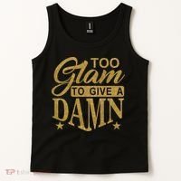 Limited Edition Too Glam To Give A Damn Glitter Print Tank Top thumb 2