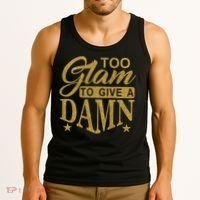 Limited Edition Too Glam To Give A Damn Glitter Print Tank Top thumb 3
