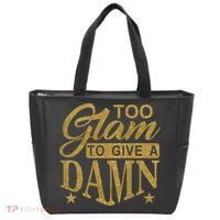 Limited Edition Too Glam To Give A Damn Glitter Print Tote Bag thumb 0