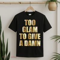 Limited Edition Too Glam To Give A Damn Gold Foil Print T-Shirt thumb 2