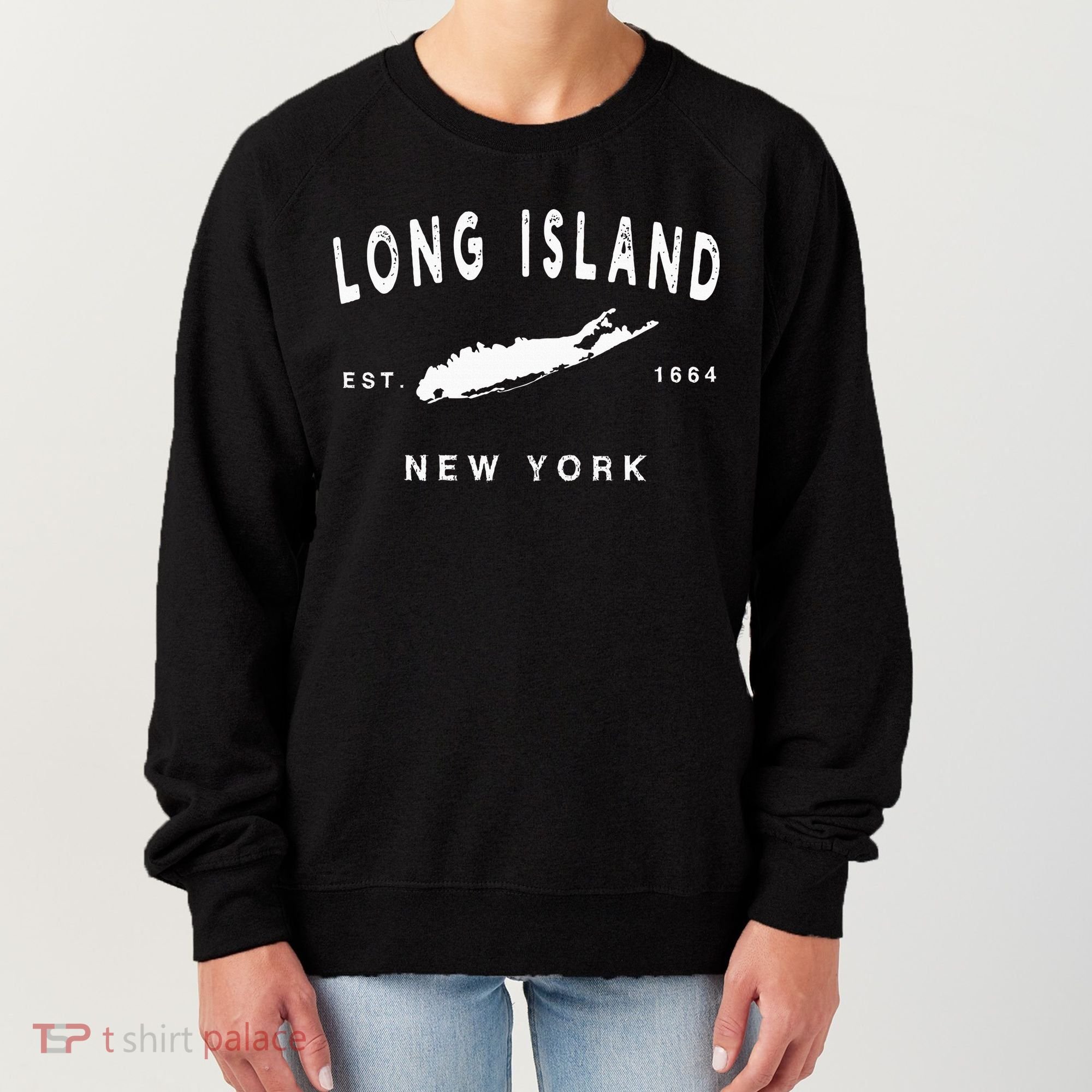 Long Island Ny Souvenir Native Long Islander Map Nyc Women's Sweatshirt