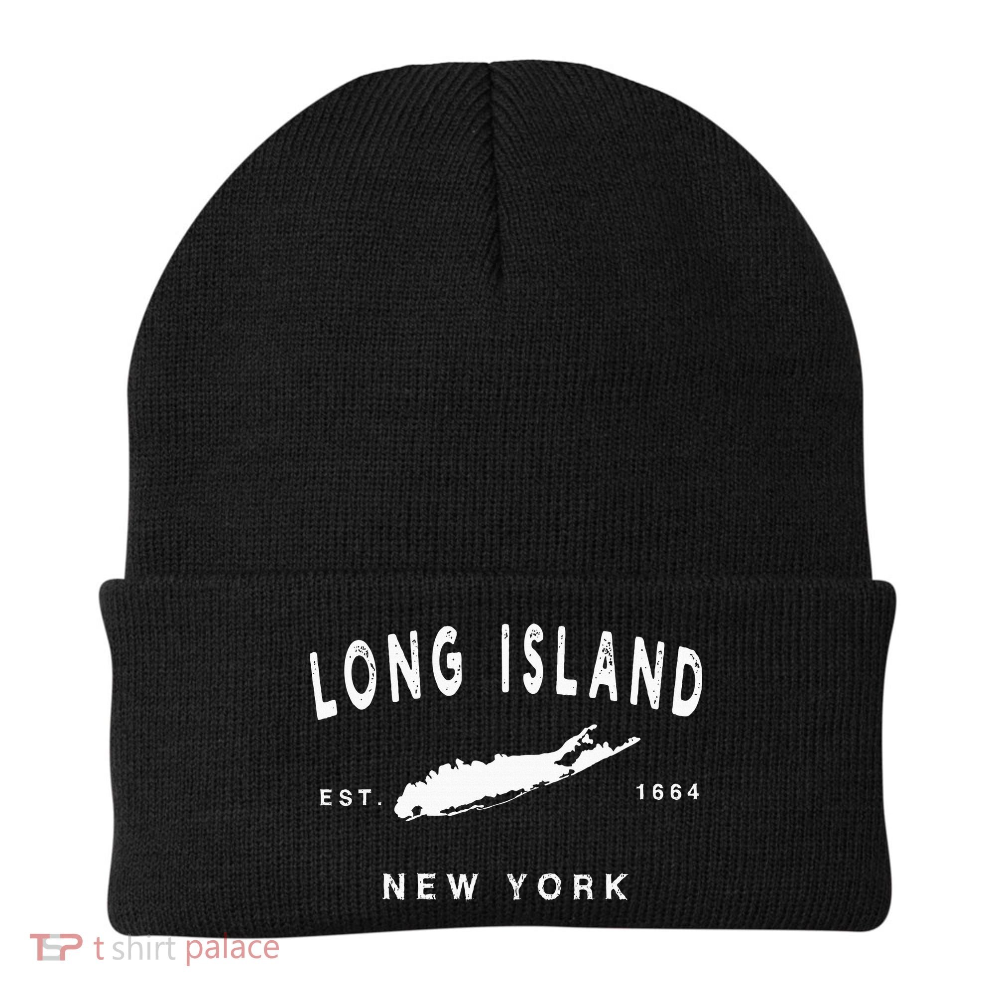 Long Island Ny Souvenir Native Long Islander Map Nyc Beanie