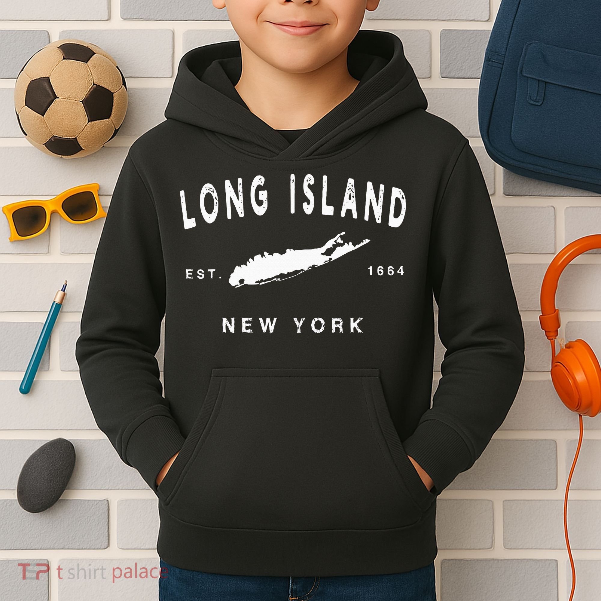 Long Island Ny Souvenir Native Long Islander Map Nyc Kids Hoodie