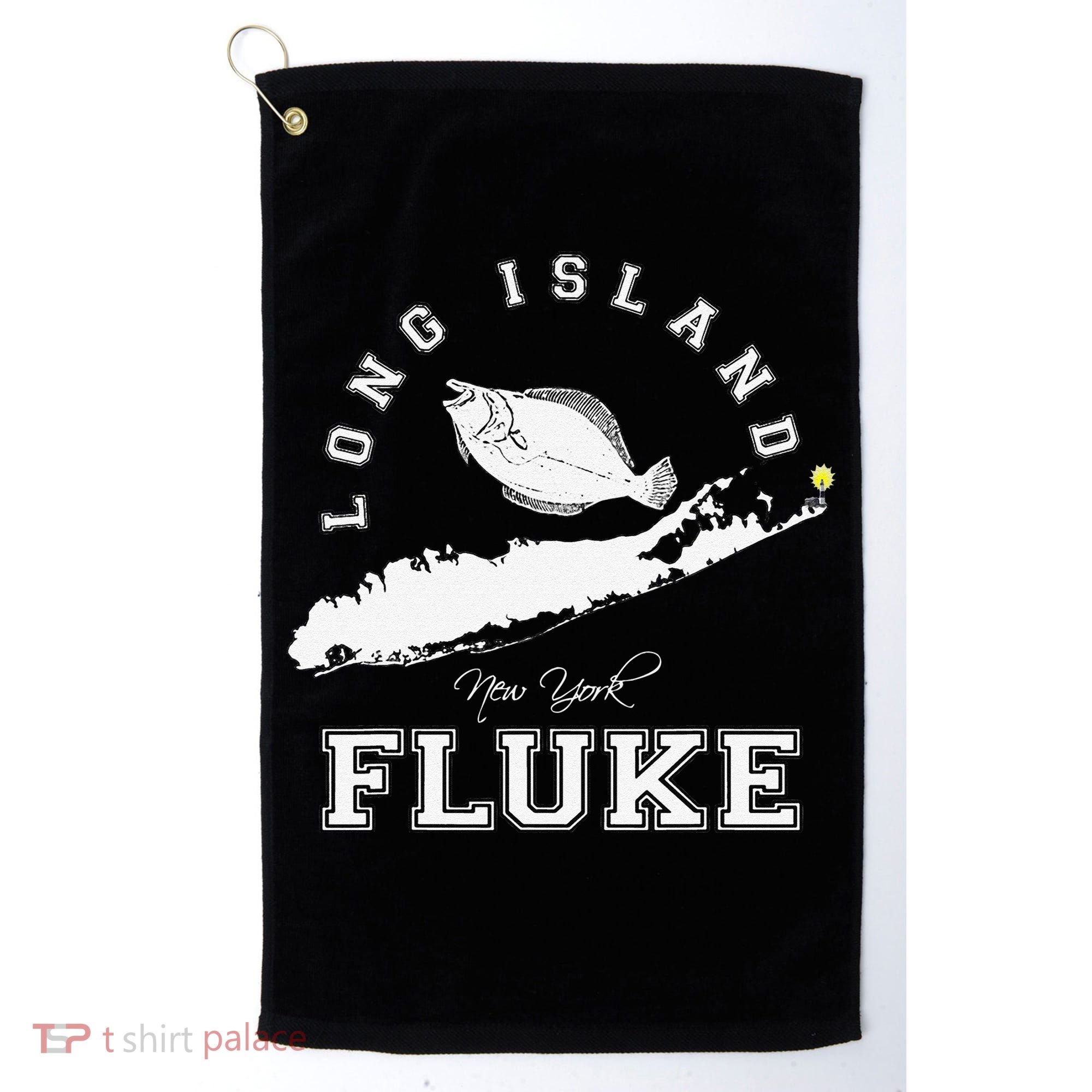Long Island New York Fluke Fishing Graphic Golf Towel