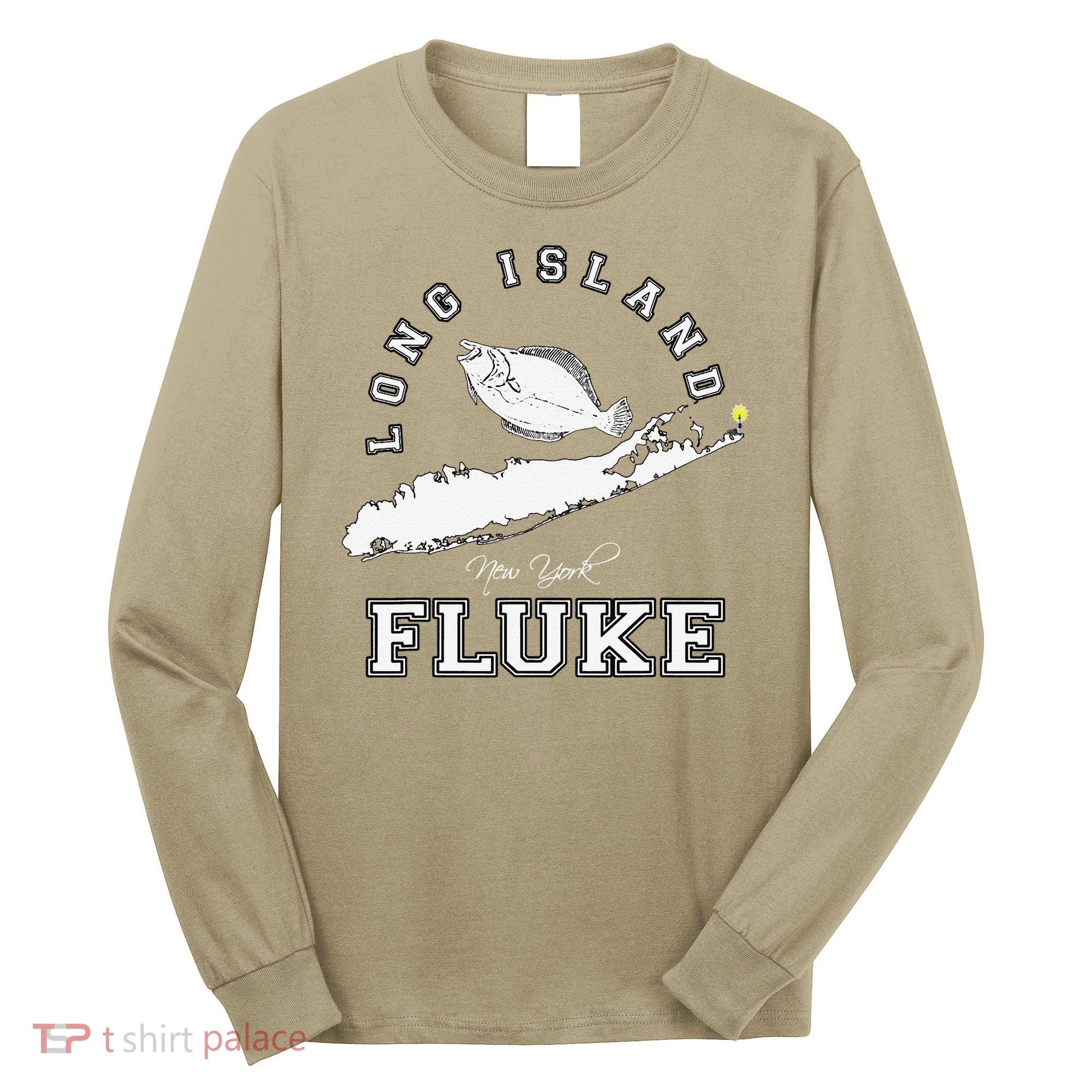 Long Island New York Fluke Fishing Graphic Long Sleeve Shirt