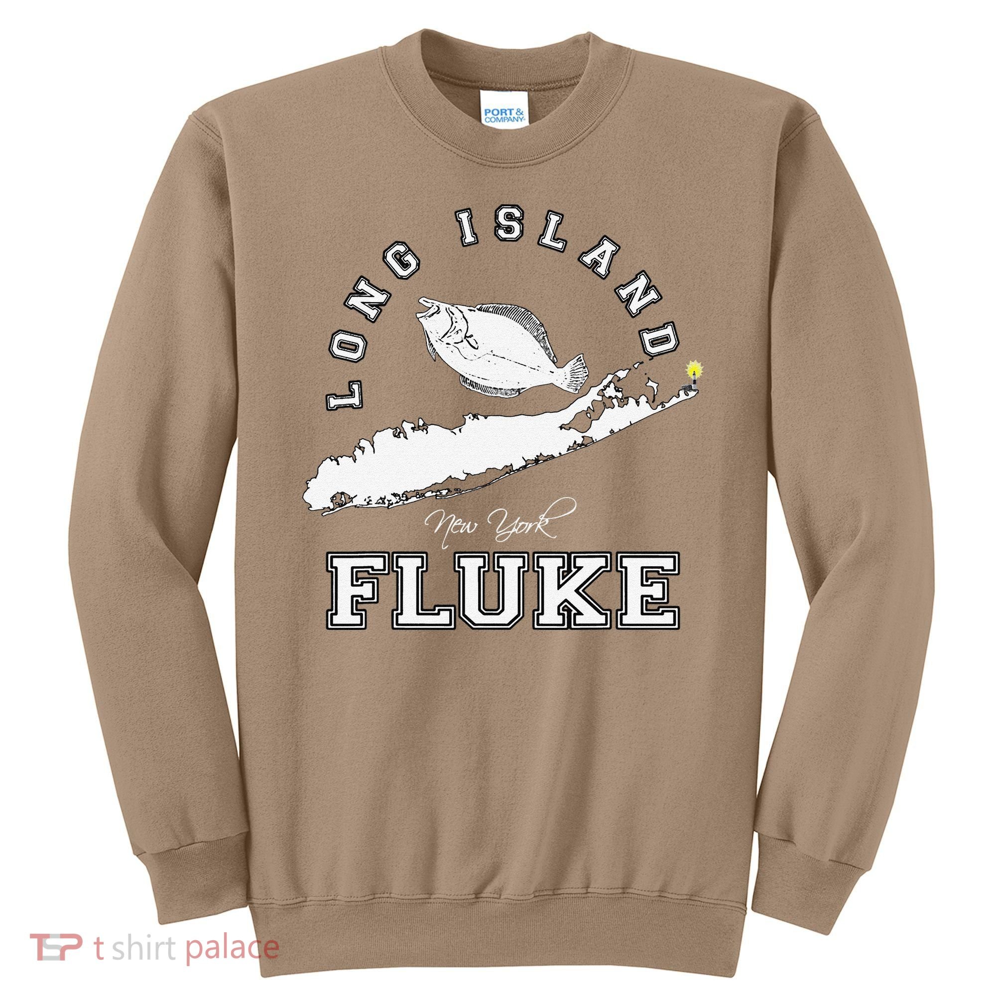 Long Island New York Fluke Fishing Graphic Sweatshirt