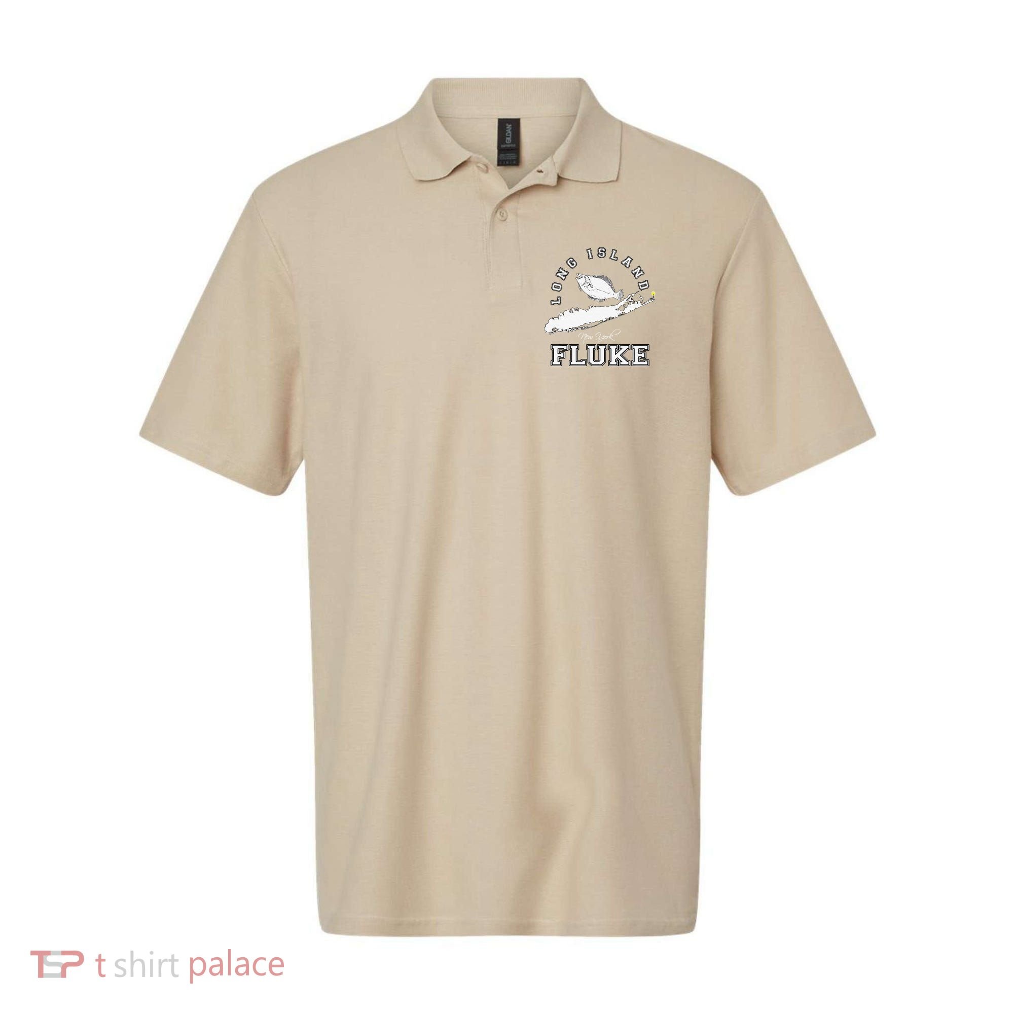 Long Island New York Fluke Fishing Graphic Polo