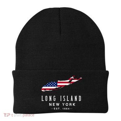 Long Island Ny Souvenir Native Long Islander Map Nyc Beanie