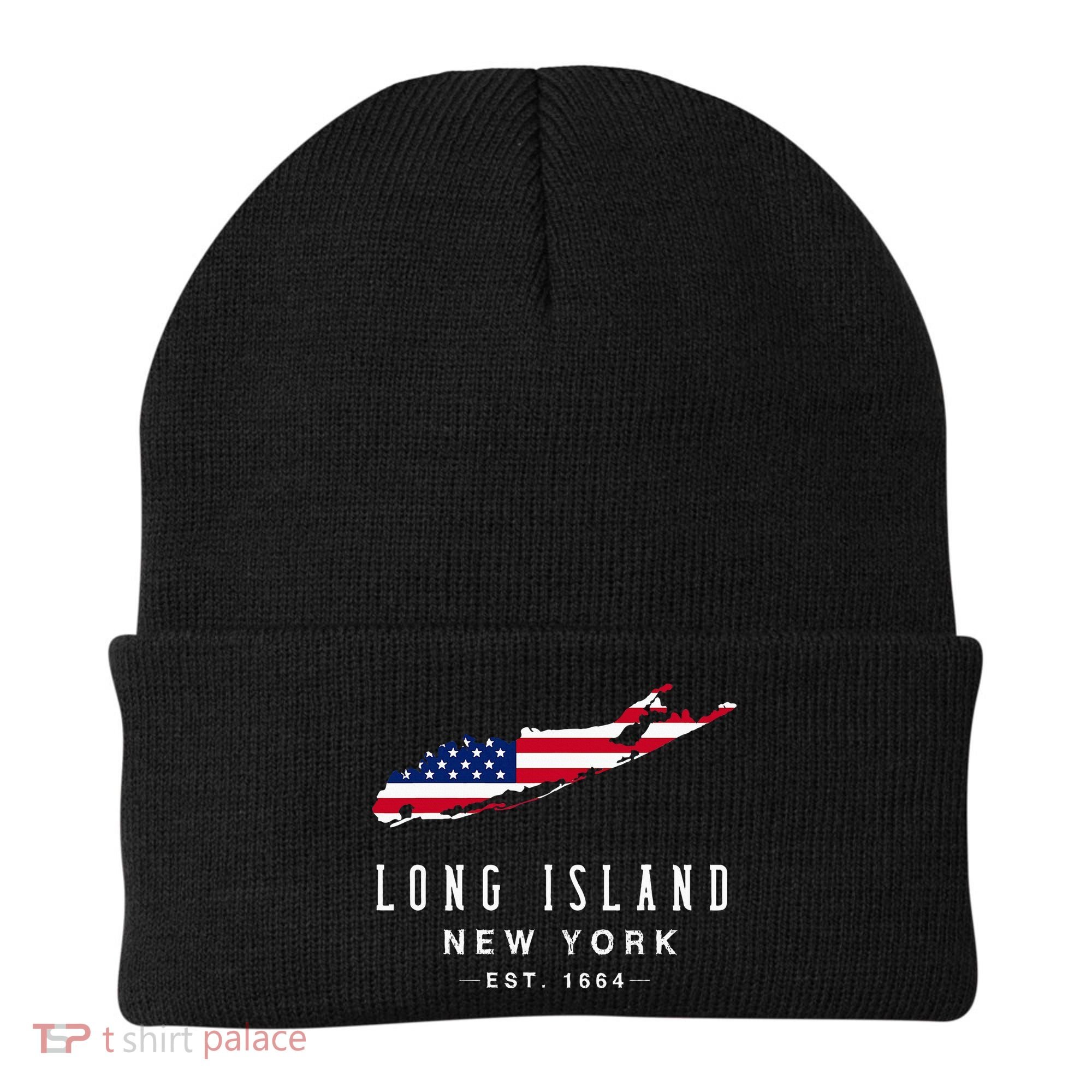 Long Island Ny Souvenir Native Long Islander Map Nyc Beanie