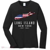 Long Island Ny Souvenir Native Long Islander Map Nyc Women's Long Sleeve Shirt thumb 0