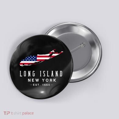 Long Island Ny Souvenir Native Long Islander Map Button
