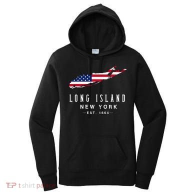 Long Island Ny Souvenir Native Long Islander Map Women's Hoodie