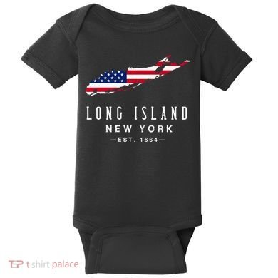 Long Island Ny Souvenir Native Long Islander Map Baby Bodysuit