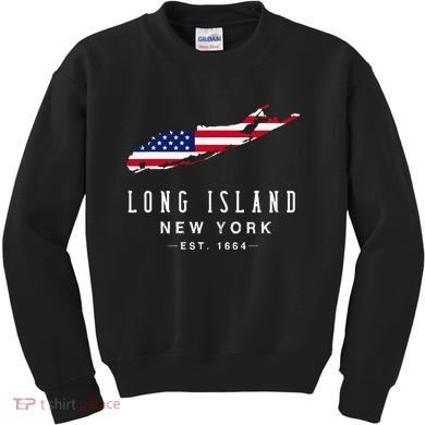 Long Island Ny Souvenir Native Long Islander Map Kids Sweatshirt