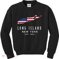 Long Island Ny Souvenir Native Long Islander Map Kids Sweatshirt thumb 0