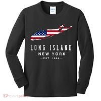 Long Island Ny Souvenir Native Long Islander Map Kids Long Sleeve Shirt thumb 0