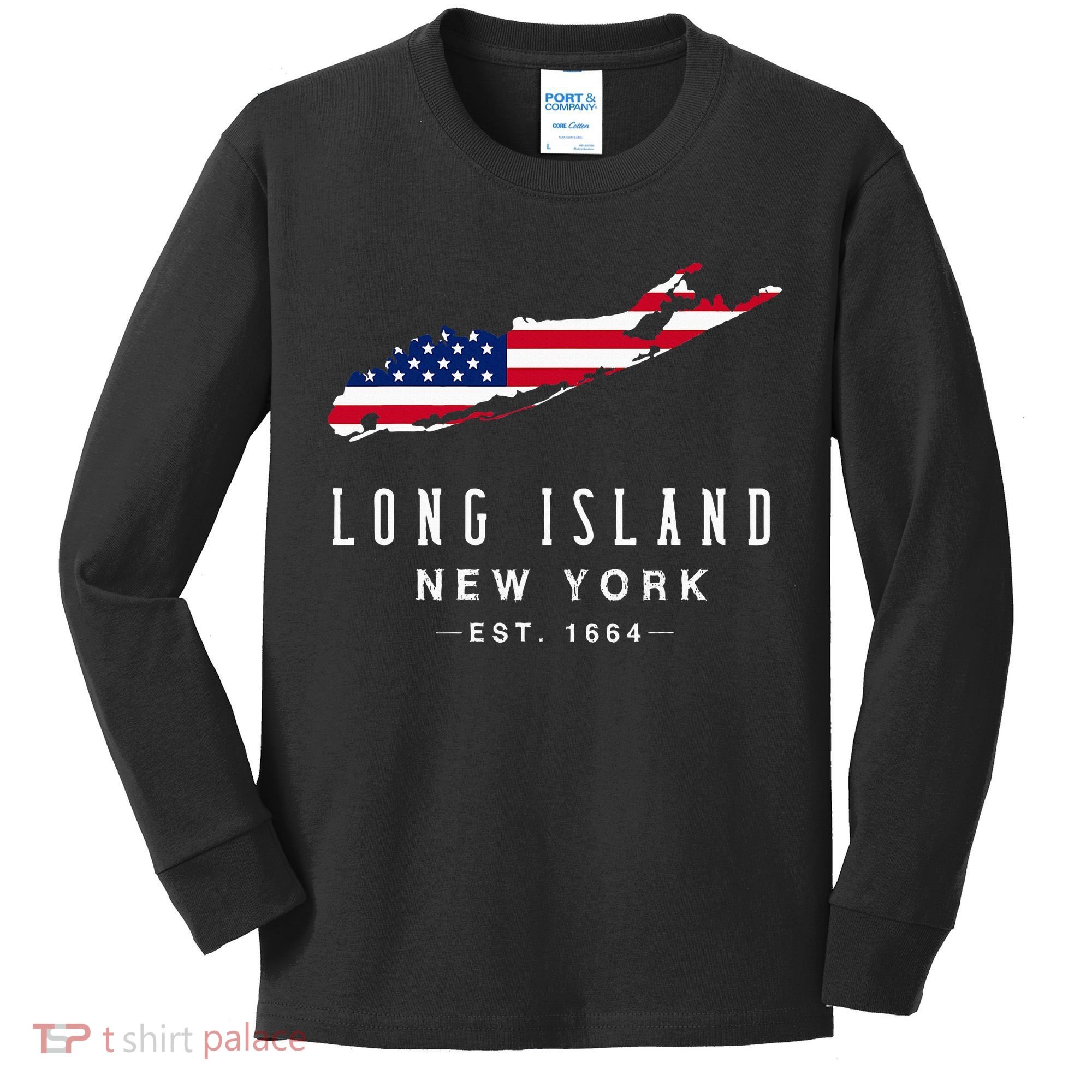 Long Island Ny Souvenir Native Long Islander Map Kids Long Sleeve Shirt