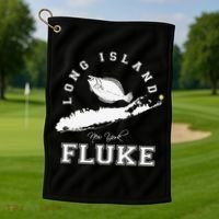 Long Island NY Fluke Fishing Golf Towel thumb 1