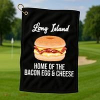 Long Island New York Bacon Egg And Cheese Golf Towel thumb 1