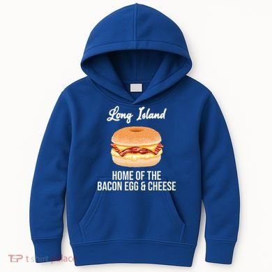 Long Island New York Bacon Egg And Cheese Kids Hoodie