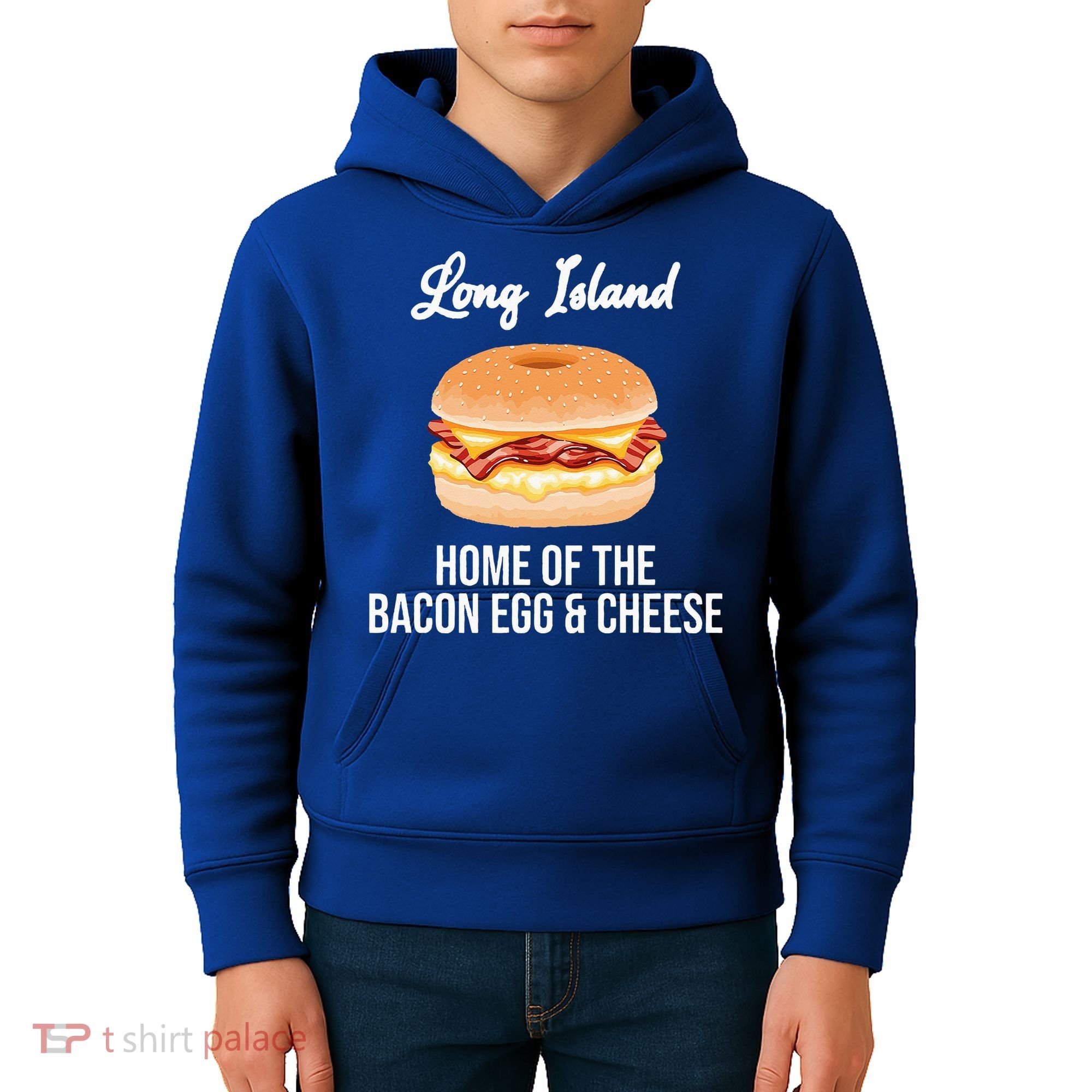 Long Island New York Bacon Egg And Cheese Kids Hoodie