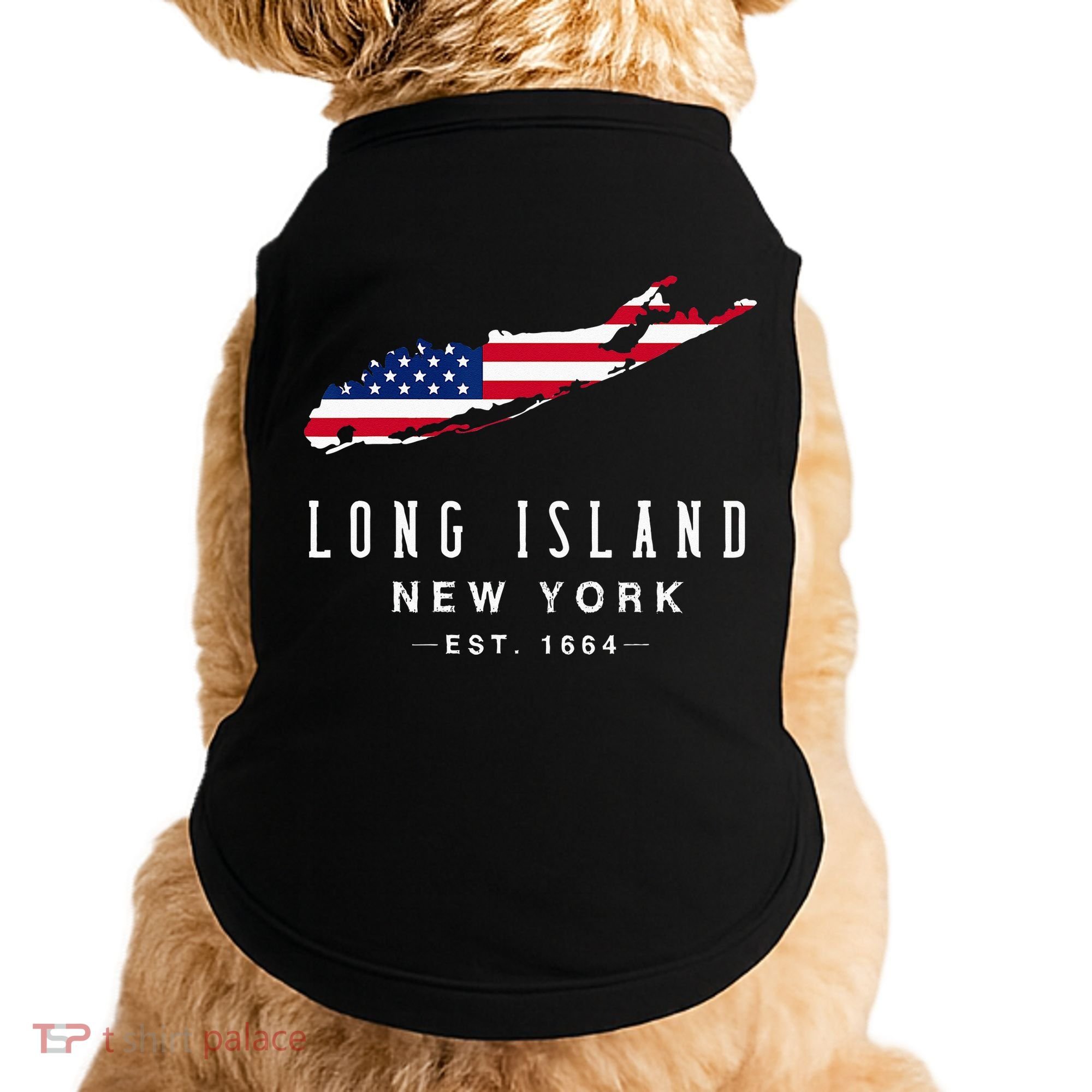 Long Island NY Souvenir Tee Native Long Islander Map NYC Doggie Tank