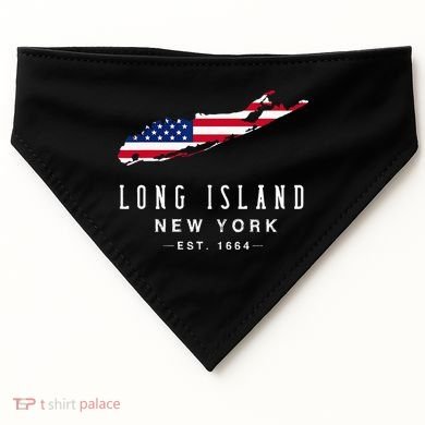 Long Island NY Souvenir Tee Native Long Islander Map NYC USA-Made Doggie Bandana