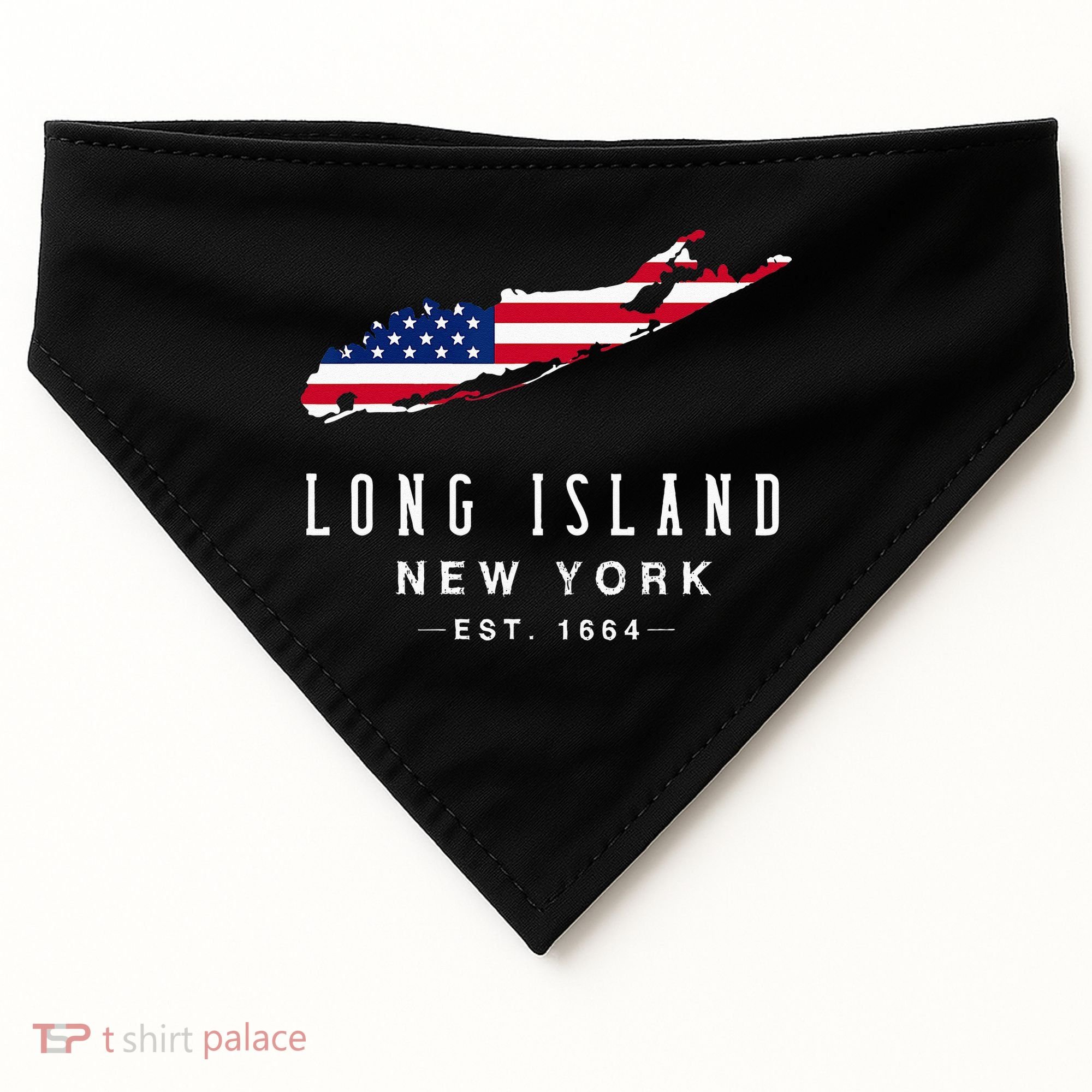 Long Island NY Souvenir Tee Native Long Islander Map NYC USA-Made Doggie Bandana
