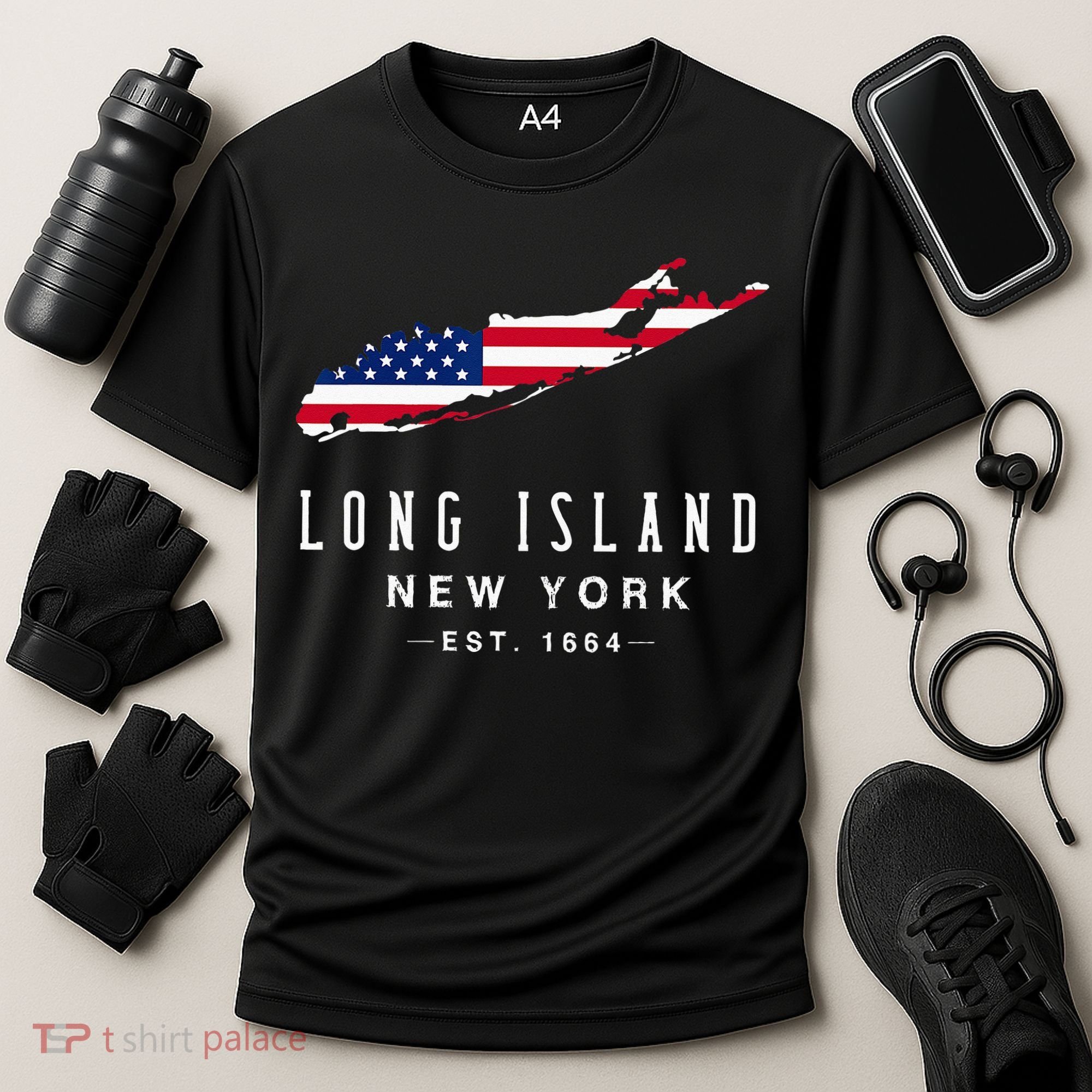 Long Island NY Souvenir Tee Native Long Islander Map NYC Cooling Performance Crew T-Shirt