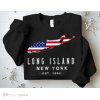 Long Island NY Souvenir Tee Native Long Islander Map NYC Sweatshirt thumb 2