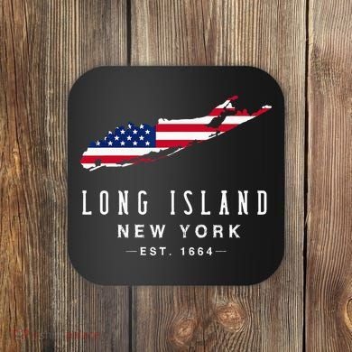Long Island NY Souvenir Tee Native Long Islander Map NYC Coaster