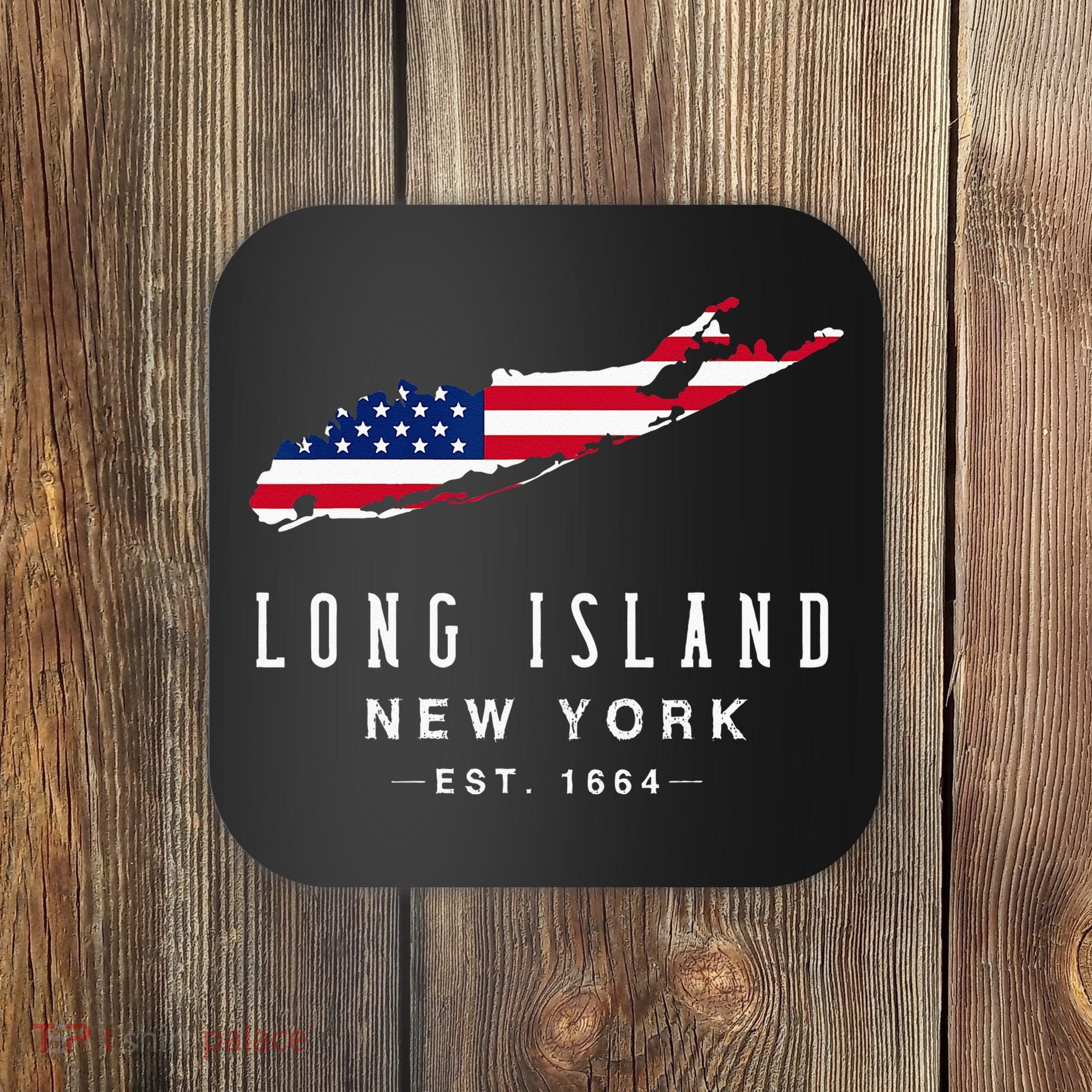 Long Island NY Souvenir Tee Native Long Islander Map NYC Coaster