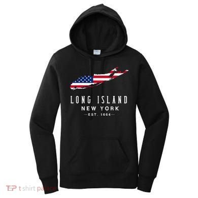 Long Island NY Souvenir Tee Native Long Islander Map NYC Women's Hoodie