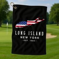 Long Island NY Souvenir Tee Native Long Islander Map NYC Golf Towel thumb 1
