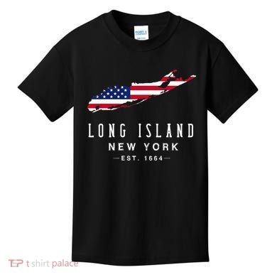 Long Island NY Souvenir Tee Native Long Islander Map NYC Kids T-Shirt