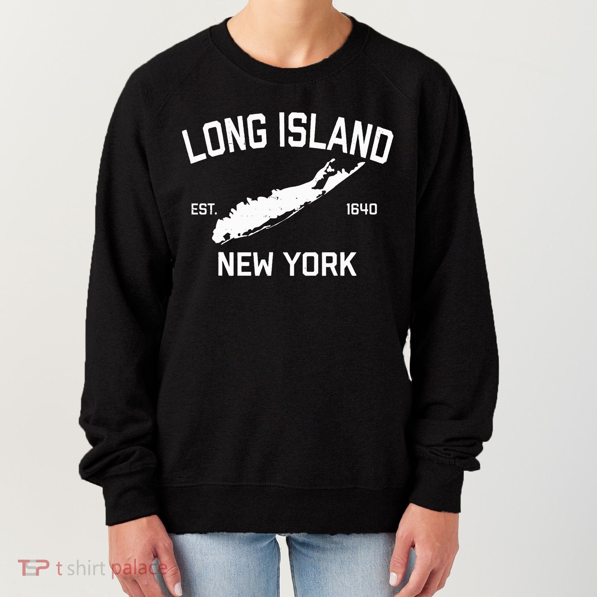 Long Island Ny Souvenir Native Long Islander Map Nyc Women's Sweatshirt