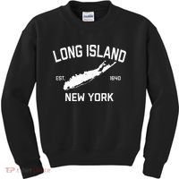 Long Island Ny Souvenir Native Long Islander Map Nyc Kids Sweatshirt thumb 0